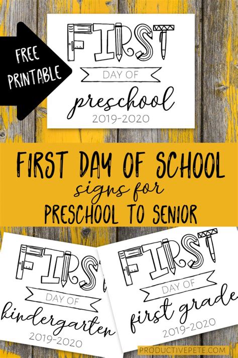Free Printable First Day Of School Signs 2023 2024 School Signs