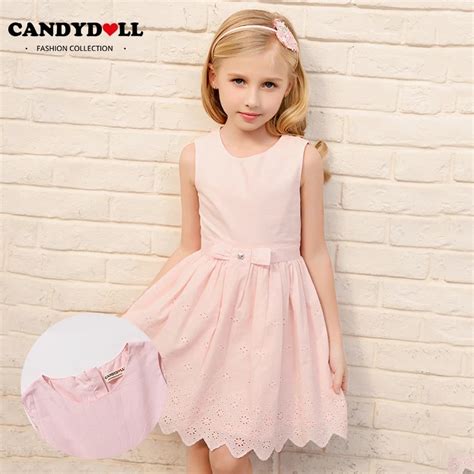 Candydoll New Girls Summer Dress Childrens Openwork Embroidered Dress
