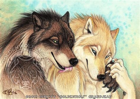 Male Anthro Wolf Gay Lovers Couple Print Etsy