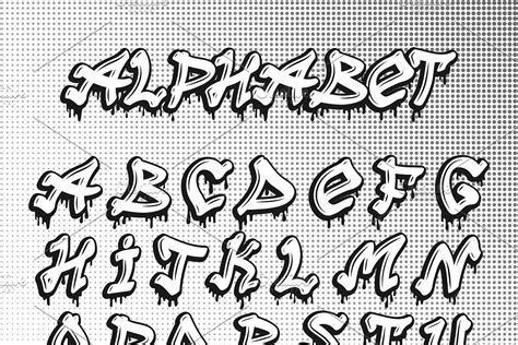 Graffiti Font Alphabet Vector Graffiti Font Fonts Alphabet