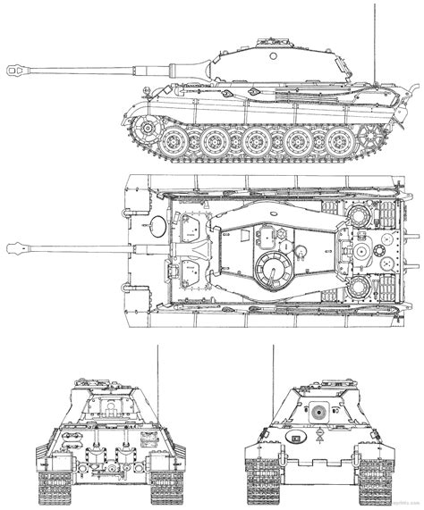 Sdkfz 182 King Tiger Blueprints Free Outlines
