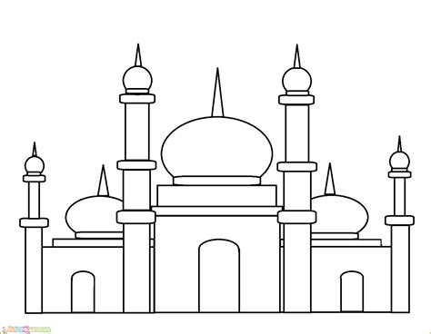 Masjid Nabawi Contoh Gambar Masjid Untuk Lomba Mewarnai Berbagai Contoh
