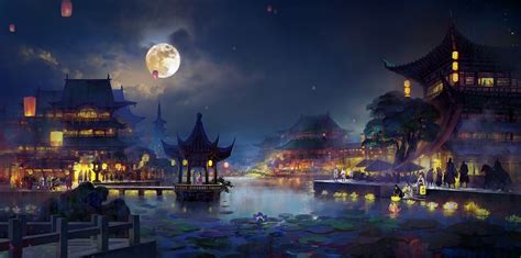 Yanjing City By Zp Zhang Fantasy Landscape Anime Scenery Fantasy City