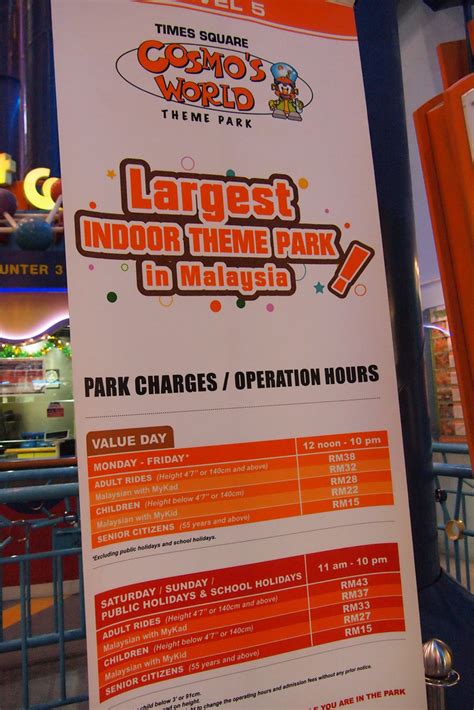 The price is very reasonable too. Berjaya Cosmo Theme Park Kuala Lumpur - Opening Hours ...