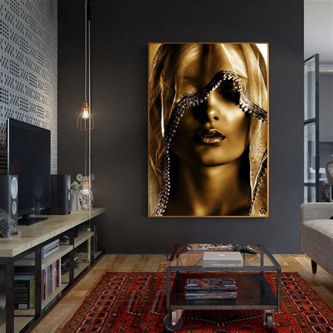 Złoty Makijaż Kobiety Obrazy Na Płótnie Plakaty I Druk Styl Skandynawski Obrazy Na ścianę