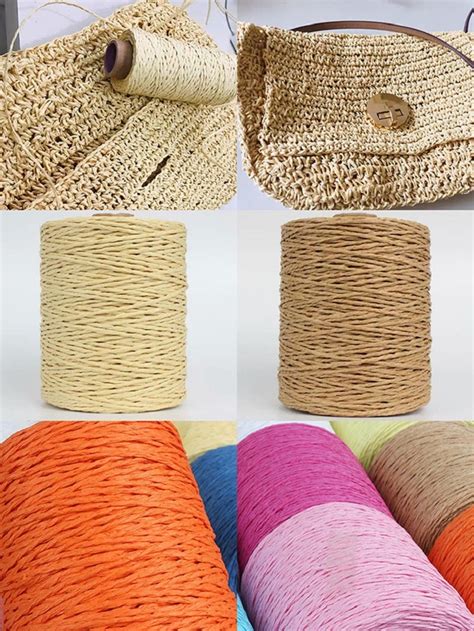 280 Meter Colorful Threads Natural Raffia Straw Yarn For Summer Hand