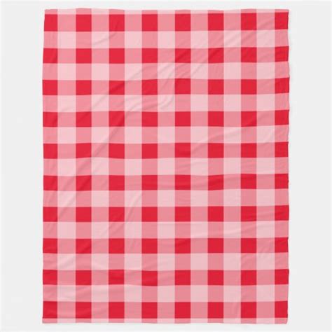Large Red Gingham Pattern Fleece Picnic Blankets Zazzle