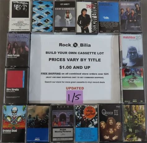 1 and up arena rock 70s to 90s led zeppelin rush build your lot cassette tapes 7 00 picclick