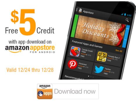 No credit card is required, and it does not impact your credit score. Free $5 Amazon Appstore Credit with ANY App Download