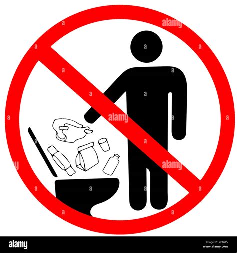 Do Not Litter In Toilet Icon Keep Clean Sign No To Throw Garbage