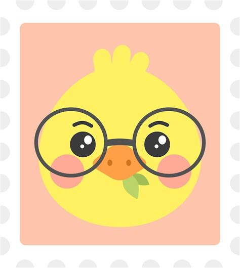 Premium Vector Duck Cartoon Character Face Illustration
