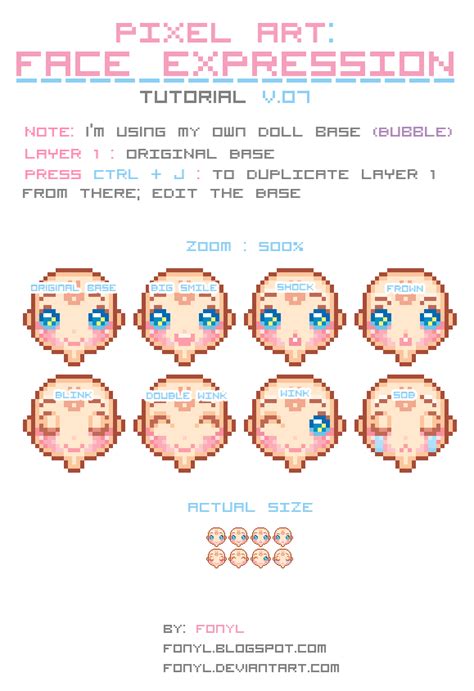 Pixel Art Face Expression By Fonyl Pixel Art Characters Pixel Art