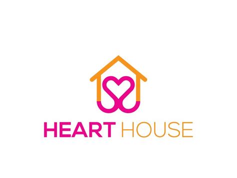 Heart House Logo Layered Home Logo Logos Heart Logo