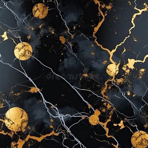 Luxurious Marble Texture With Gold And Smoky Grey Details Stock