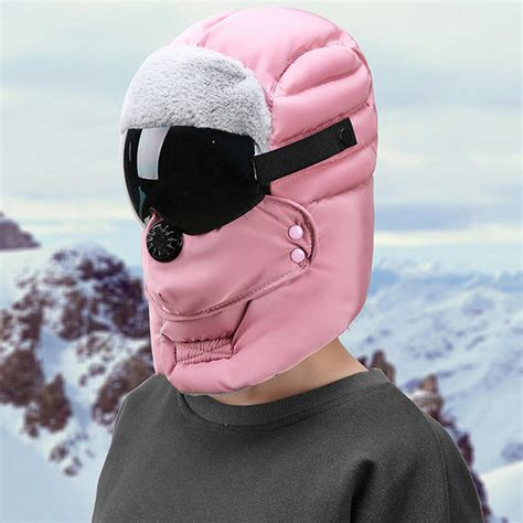 Thermal Fleece Outdoor Balaclava Hood Glasses Ski Mask Full Face Winter