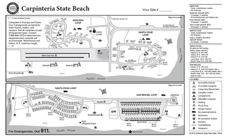 Carpinteria State Beach Campground Map World Map