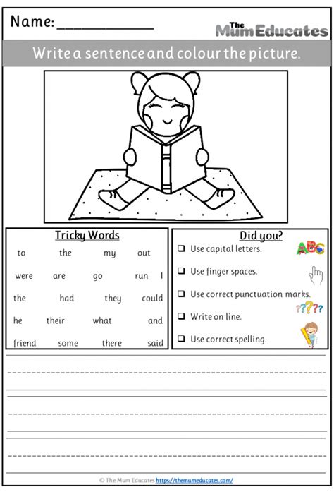 Free Simple Sentence Writing Picture Prompts For Kids The Mum Educates