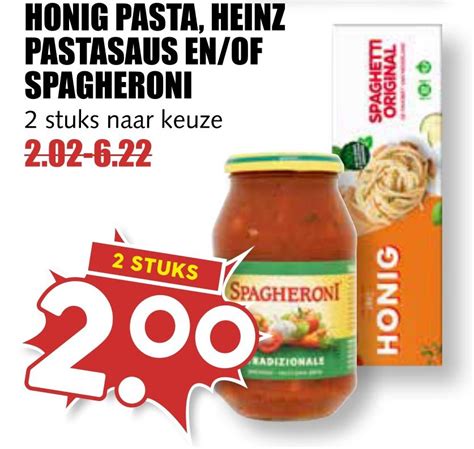 Honig Pasta Heinz Pastasaus En Of Spagheroni Aanbieding Bij Mcd Supermarkt