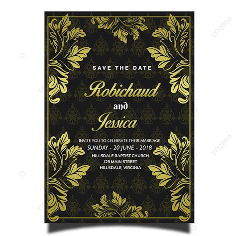Wedding invitation card party invitation card red invitation card retro invitation card creative invitation card wedding invitation card template birthday invitation card fresh invitation card more than 12 million free png images available for download. Gold Flower Wedding Invitation Card Template With Elegant ...