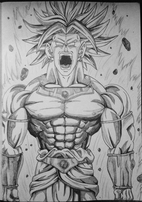 My Friend Sent Me His Drawing Of Broly He Did In Class Figured It