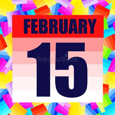 February 15 Icon For Planning Important Day Banner For Holidays And