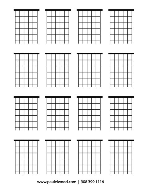 Empty Guitar Chord Chart Blank Diagrams Images