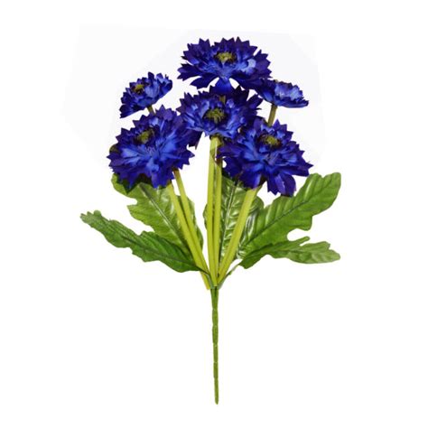 Artificial Cornflower Bouquet 7 Heads 14 Inches Tall Dark Blue Ebay