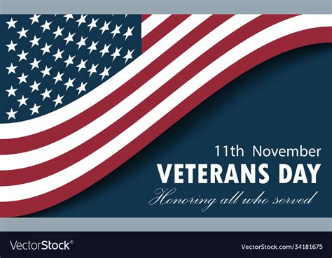 Happy Veterans Day Greeting Card Royalty Free Vector Image