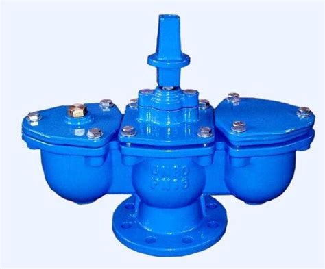 Blue Double Acting Air Release Valve With Ductile Iron Fittings Chamber