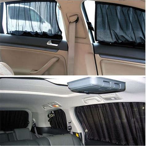 2x 5039cm Black Adjustable Car Suv Interior Side Window Glass