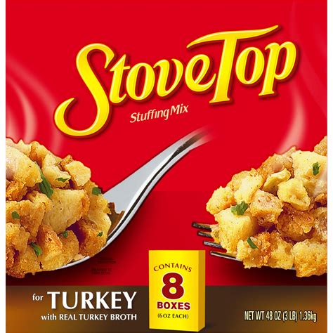 Stove Top Stuffing Mix For Turkey 8 Ct Pack 6 Oz Boxes