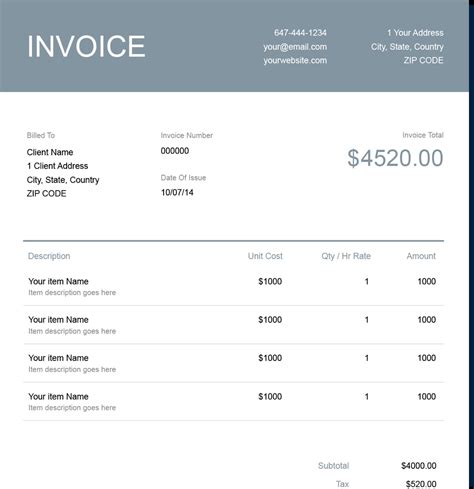 Small Business Invoice Sample Template Qualads