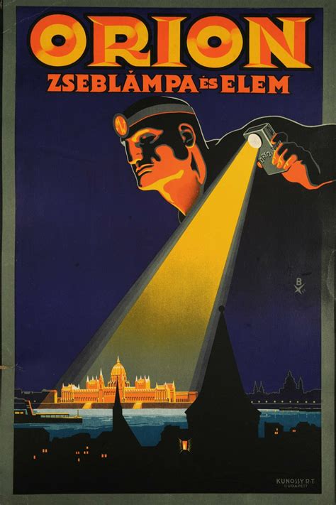 Orion Flashlight Ad Bottlik József 1925 Vintage Advertising Archive