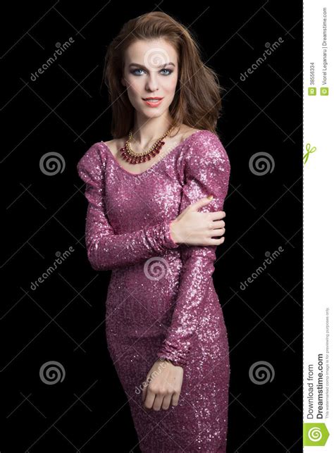 Attractive Woman In Party Dress Vogue Stock Photo Image Of Hair