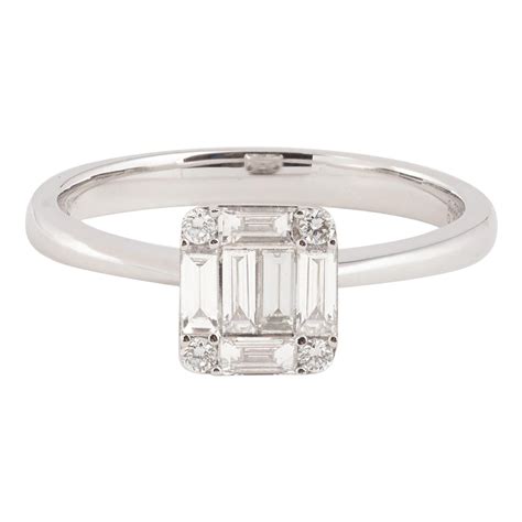 156 Carat Emerald Cut Diamond Engagement Ring On 18 Karat White Gold