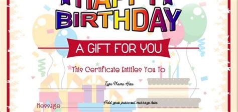 Birthday T Certificates Professional Certificate Templates