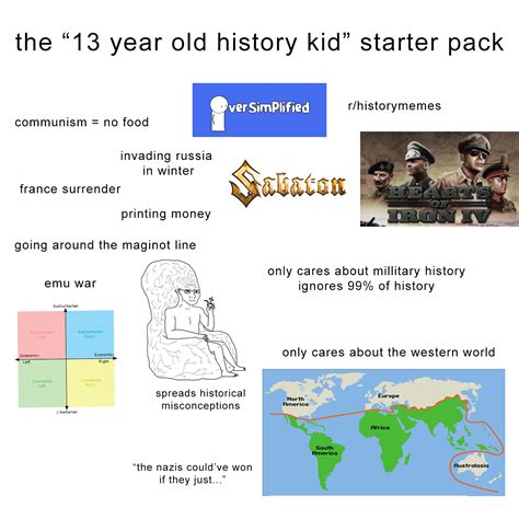 The 13 Year Old History Kid Starter Pack Rstarterpacks Starter