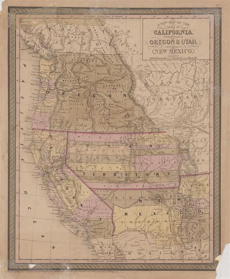 A New Map Of The State Of California The Territories Of Oregon And