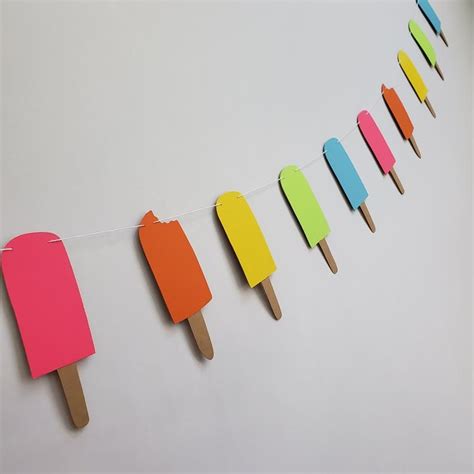 Popsicle Banner Popsicle Garland Popsicle Birthday Popsicle Etsy
