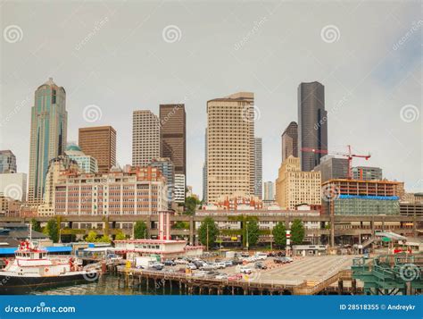 Cityscape Of Seattle Stock Image Image Of Tower Seattle 28518355