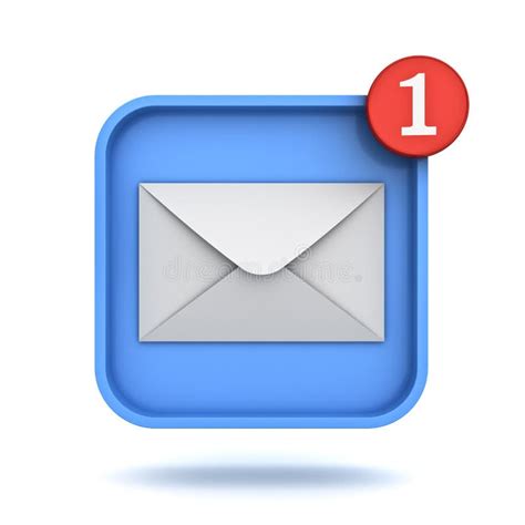 E Mail Notification One New Email Message In The Inbox Button Concept