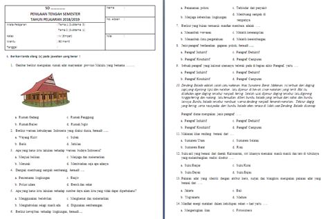 Soal Utspts Kelas 4 Sdmi Tema 1 2 Subtema 3 1