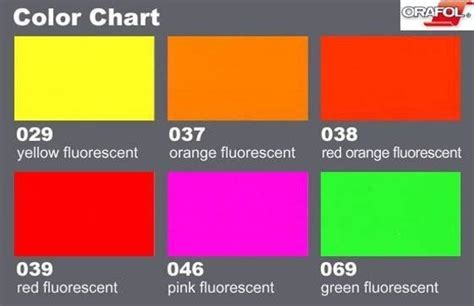 Fluorescent Light Color Chart