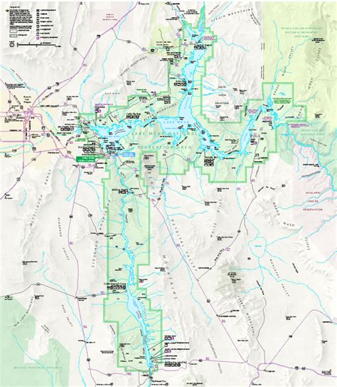 Lake Mead National Recreation Area Map Dakota Map