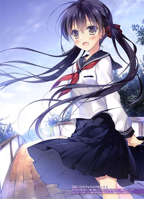 Download 2875x3964 Anime Girl School Uniform Smiling Twintails