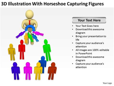 3d Illustration With Horseshoe Capturing Figures Ppt Graphics Icons