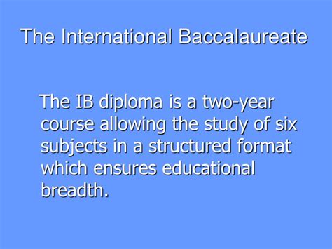 Ppt The International Baccalaureate Powerpoint Presentation Free Download Id2796798