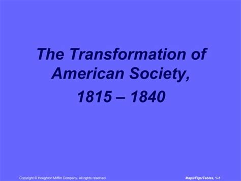 Major Socio Economic Forces Transform American Society 1815 1840 Ppt