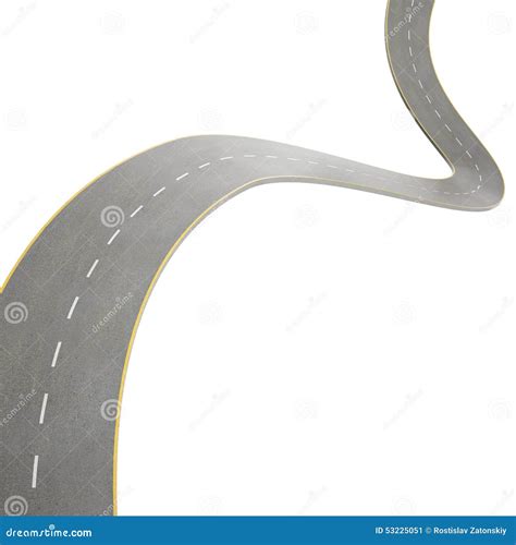 Illustration Of A Curving Bending Road Isolated Stock Illustration