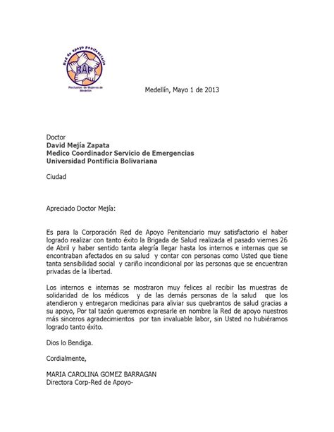 Carta De Agradecimiento By Clínica Universitaria Bolivariana Issuu